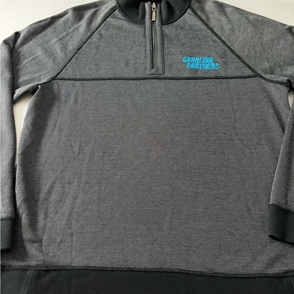 Tommy Bahama Men’s NFL Carolina Panthers half zip reversible sweater Medium - Picture 3 of 5